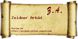 Zeidner Arkád névjegykártya